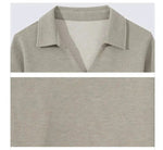 Oversized Long-Sleeve Polo Shirt