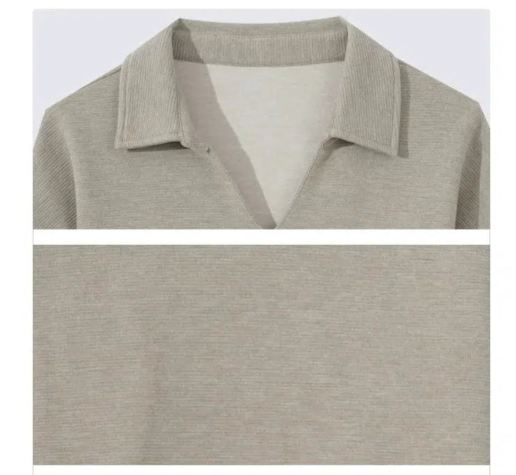 Oversized Long-Sleeve Polo Shirt