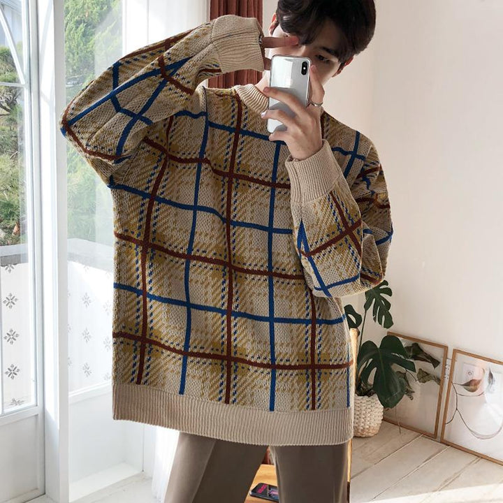 Oversized Plaid Sweater
