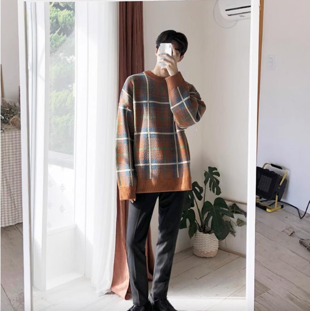 Oversized Plaid Sweater