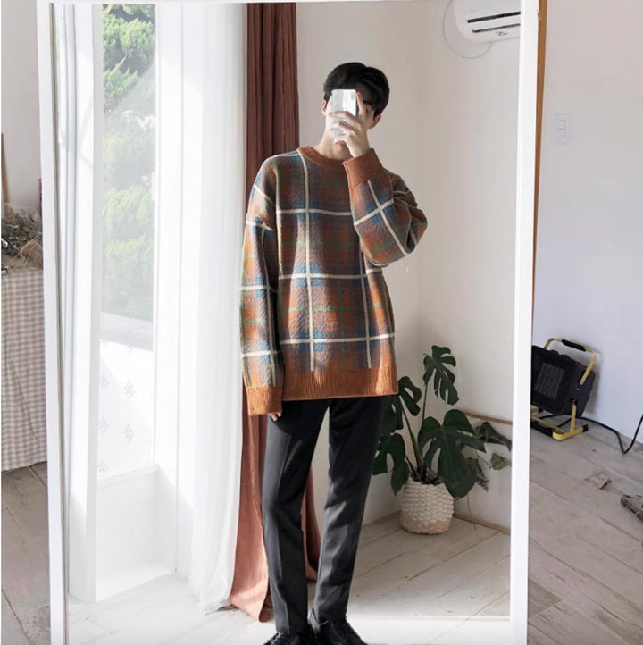 Oversized Plaid Sweater