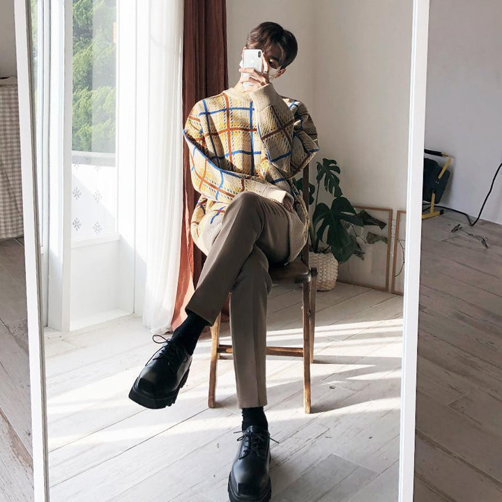 Oversized Plaid Sweater