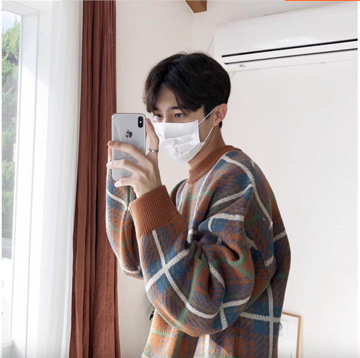 Oversized Plaid Sweater