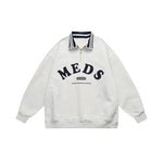 Oversized Embroidery Polo Sweatshirt