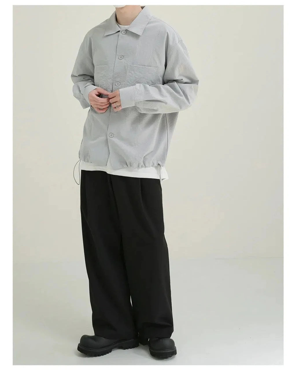 Oversized Shirt with Drawstring Hem