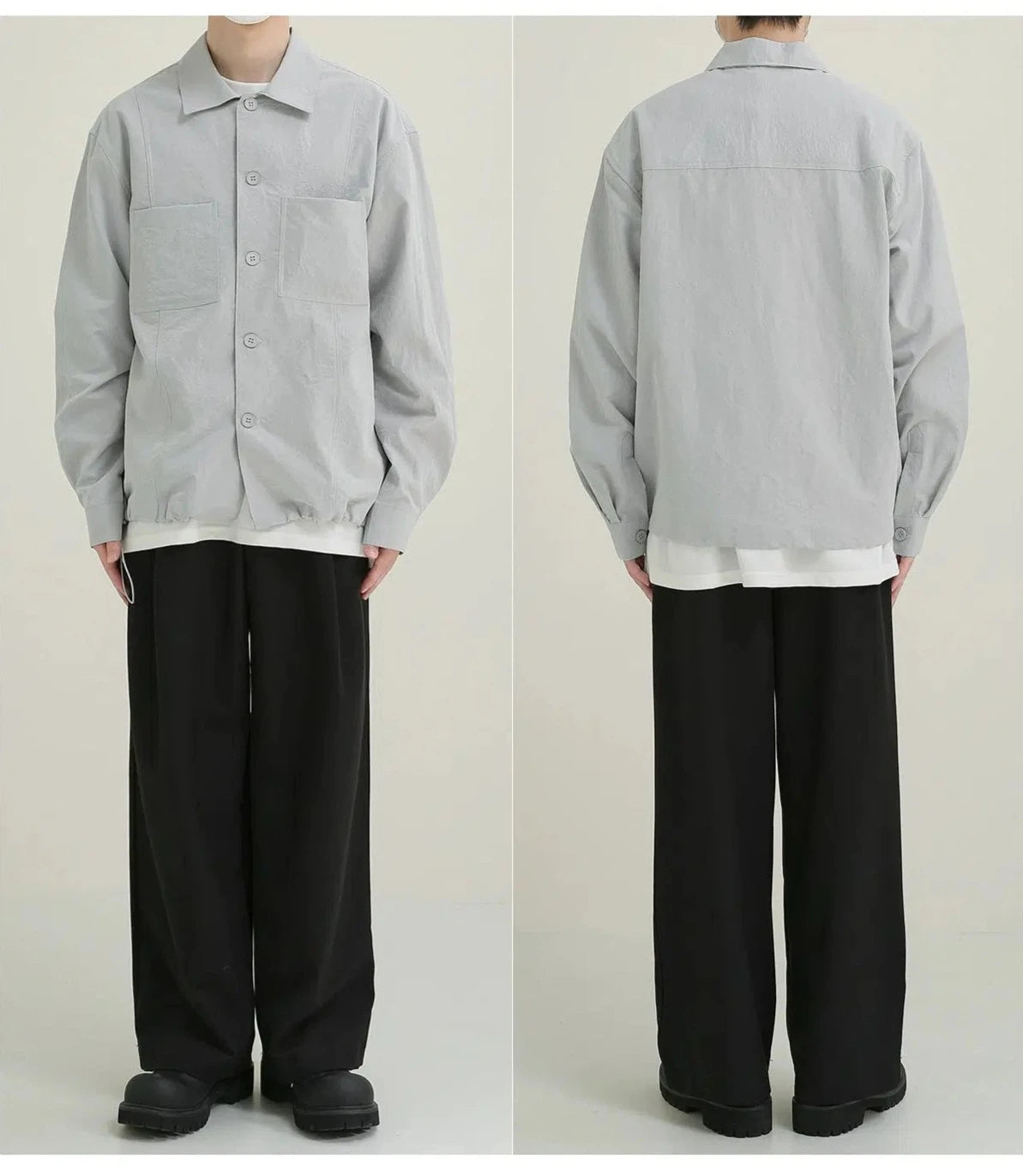 Oversized Shirt with Drawstring Hem