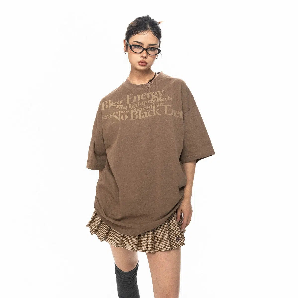 Oversized Text Print T-shirt