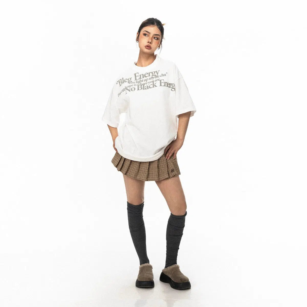 Oversized Text Print T-shirt