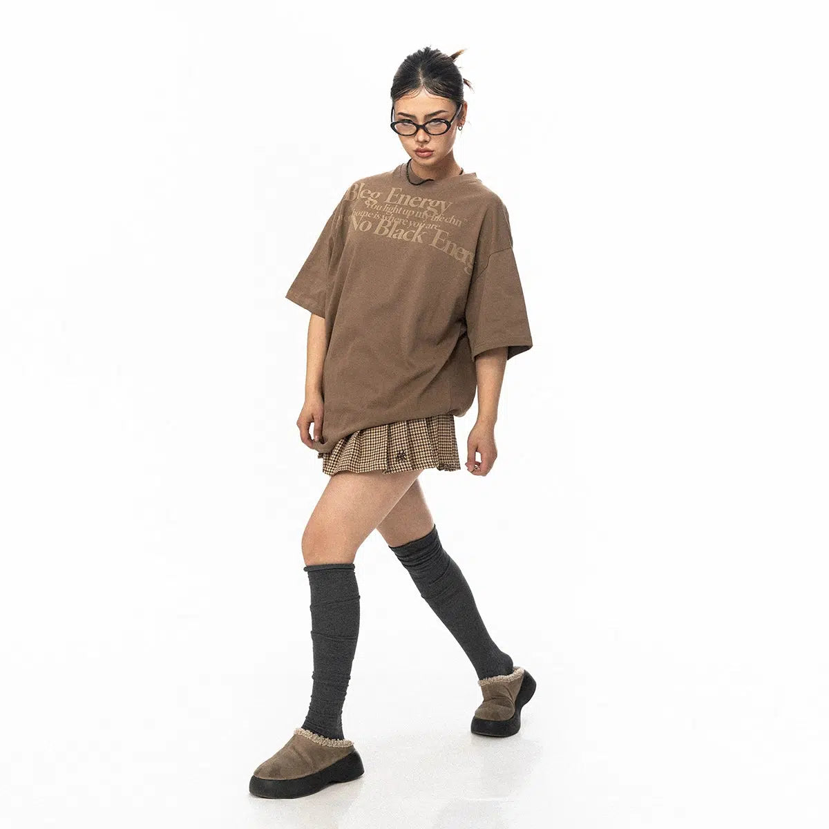 Oversized Text Print T-shirt