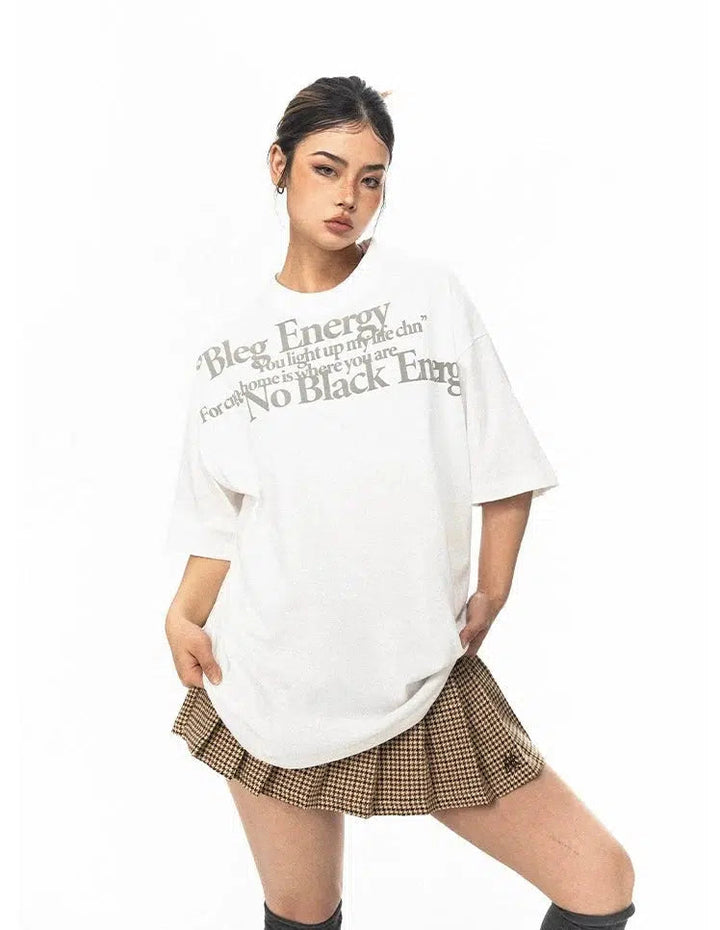 Oversized Text Print T-shirt