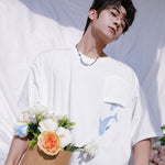 Oversized Whale Embroidered T-Shirt