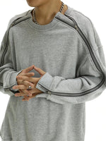 Oversized Zip-Accented Sweatshirt