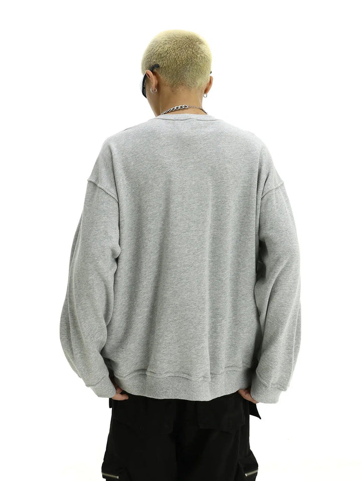 Oversized Zip-Accented Sweatshirt