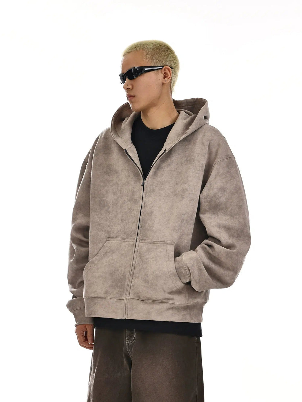 Tie-dyed Zip-Up Hoodie with Hood