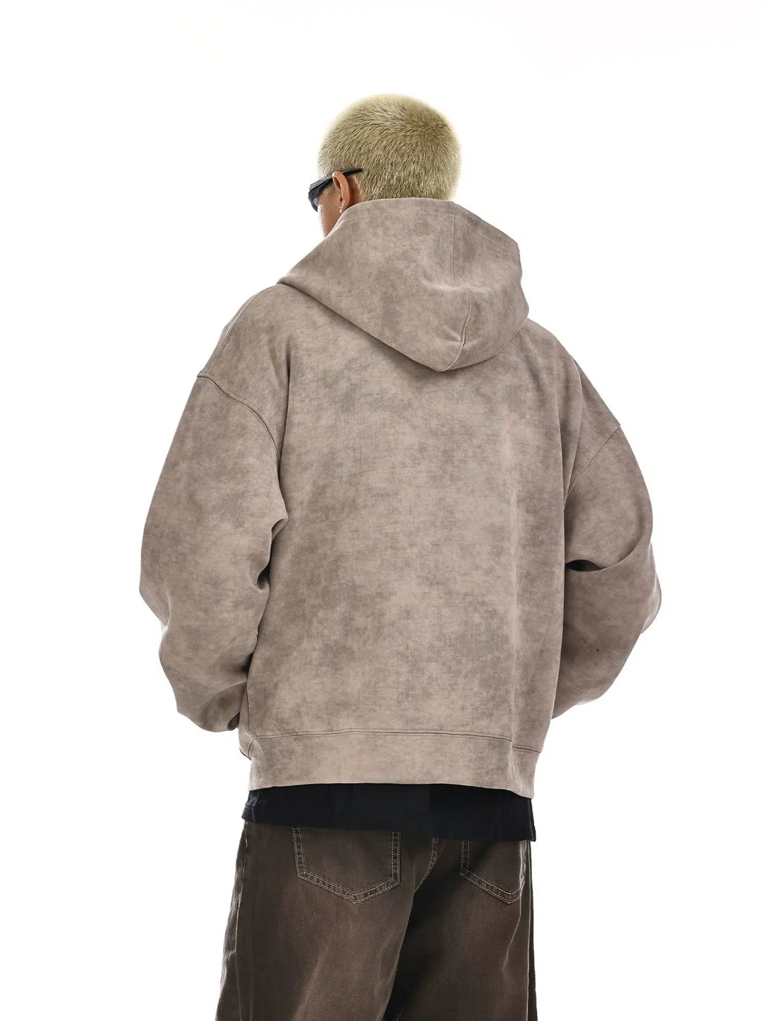 Tie-dyed Zip-Up Hoodie with Hood