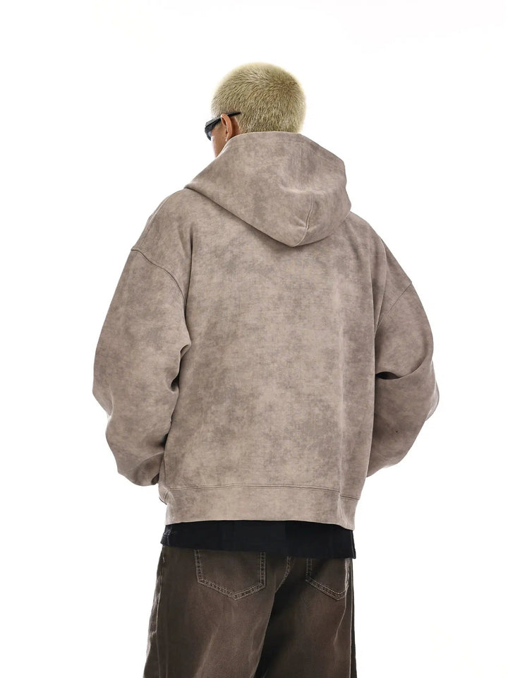 Tie-dyed Zip-Up Hoodie with Hood