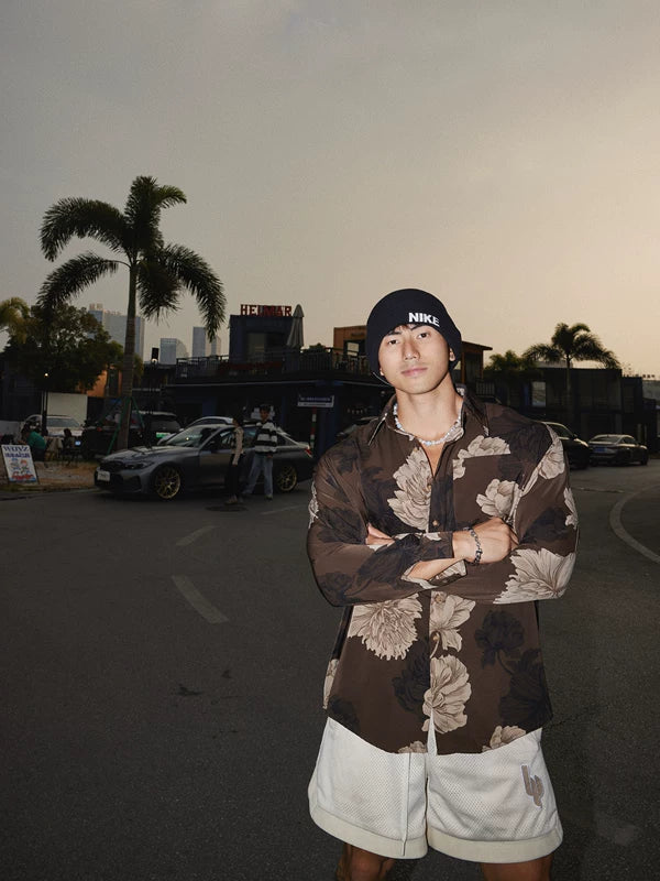 Retro Floral Print Long Sleeve Shirt 3