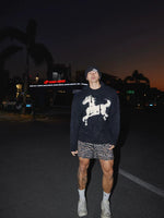 Cartoon Horse Graphic Knit Hooded Sweater 2