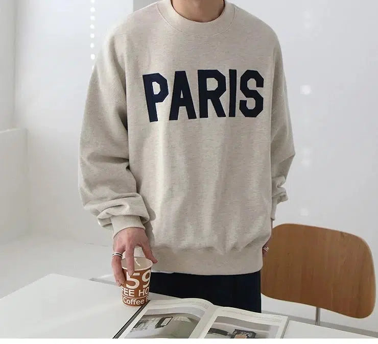 PARIS Printed Round Neck Sweatshirt