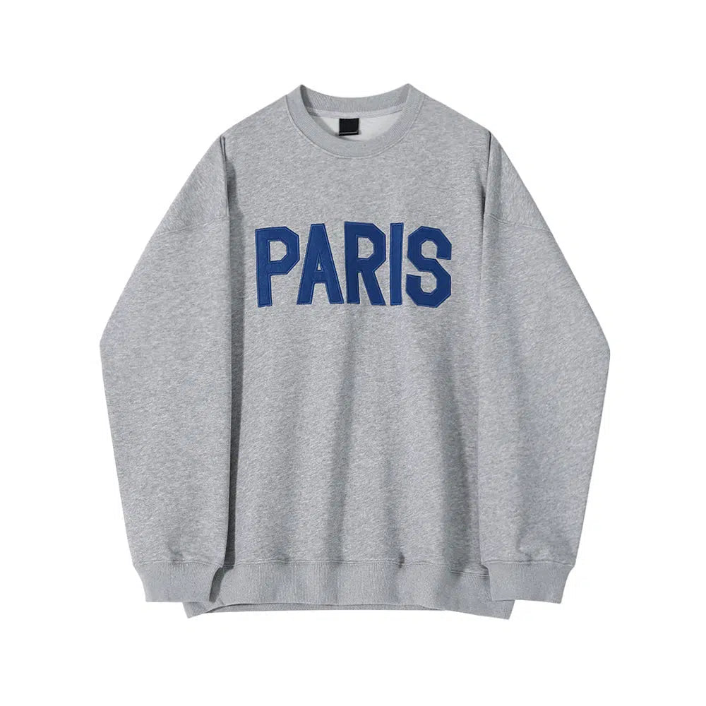 PARIS Printed Round Neck Sweatshirt