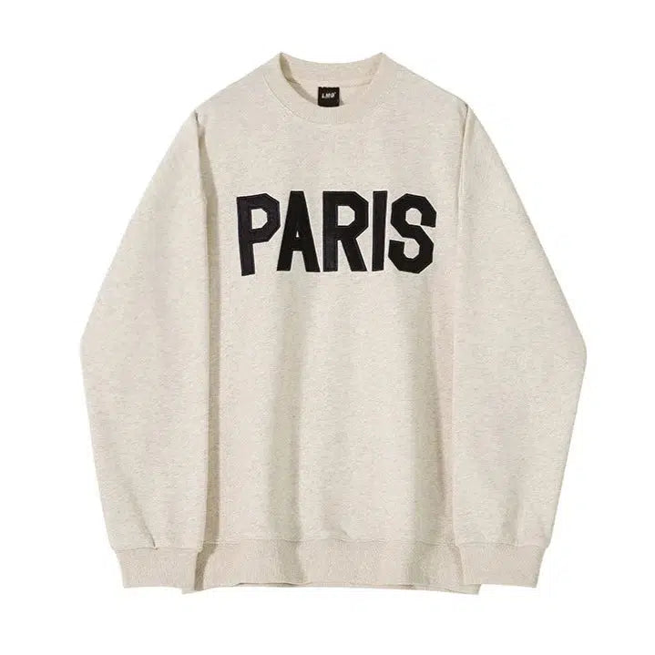 PARIS Printed Round Neck Sweatshirt