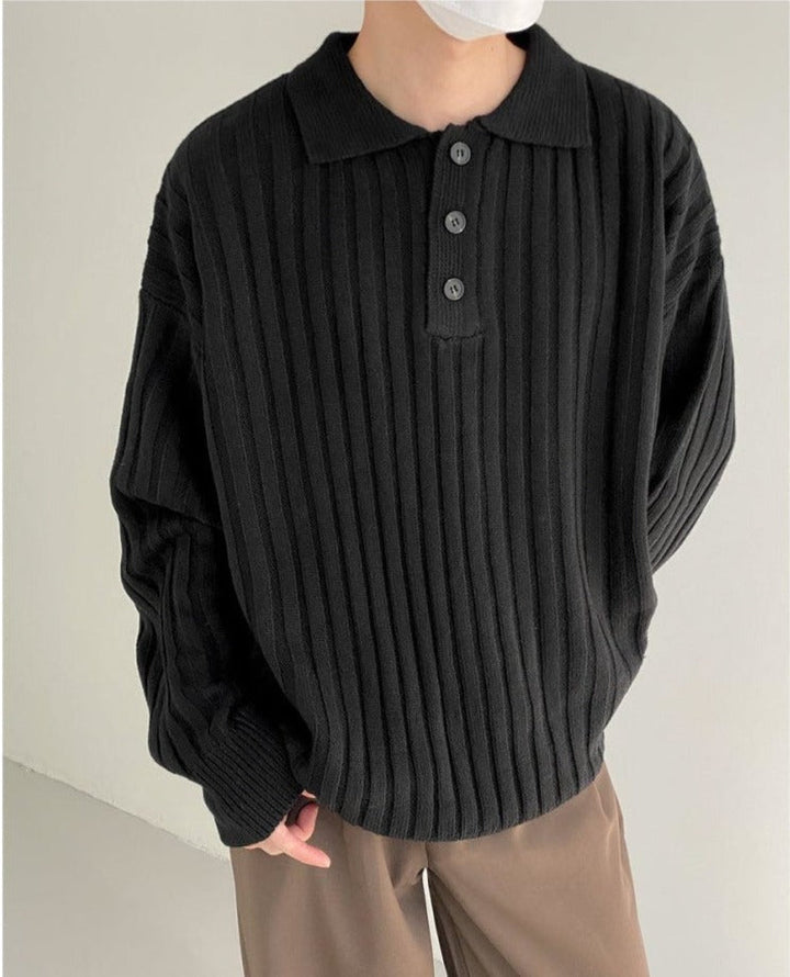 POLO Collar Striped Sweater