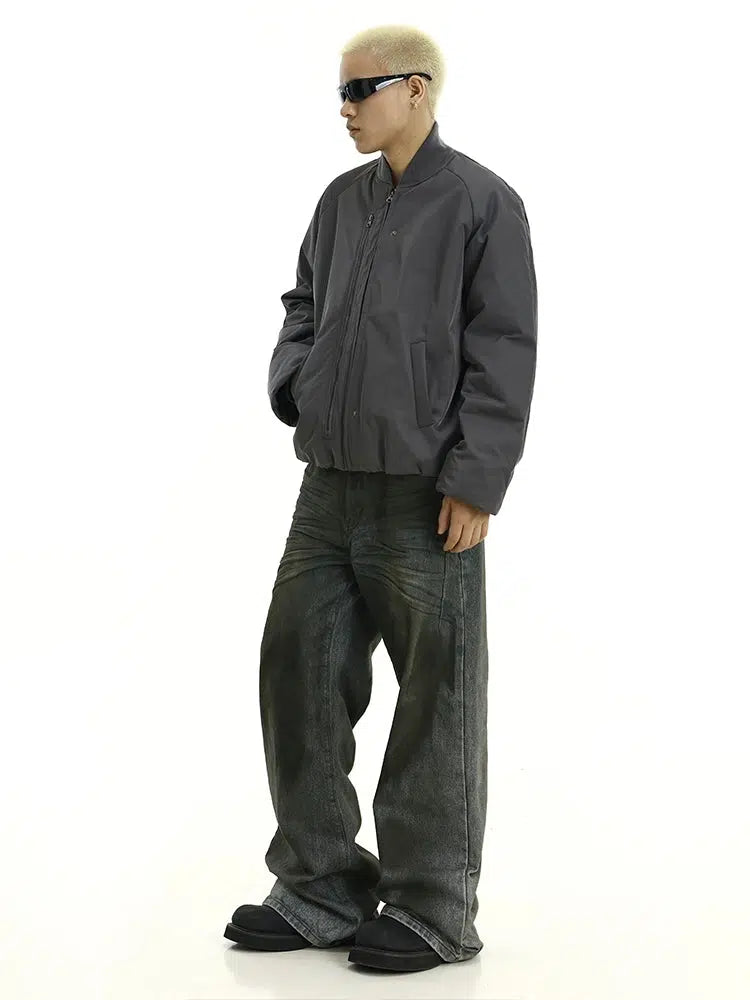 Padded Bomber Zip Closure Jacket