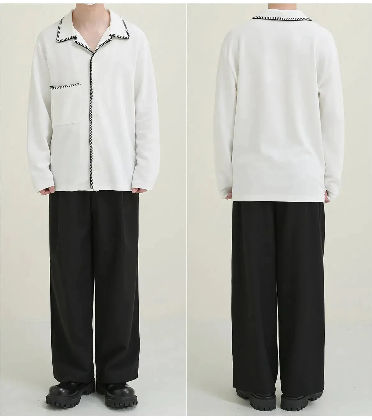 Pajamas Texture Knitted Shirt