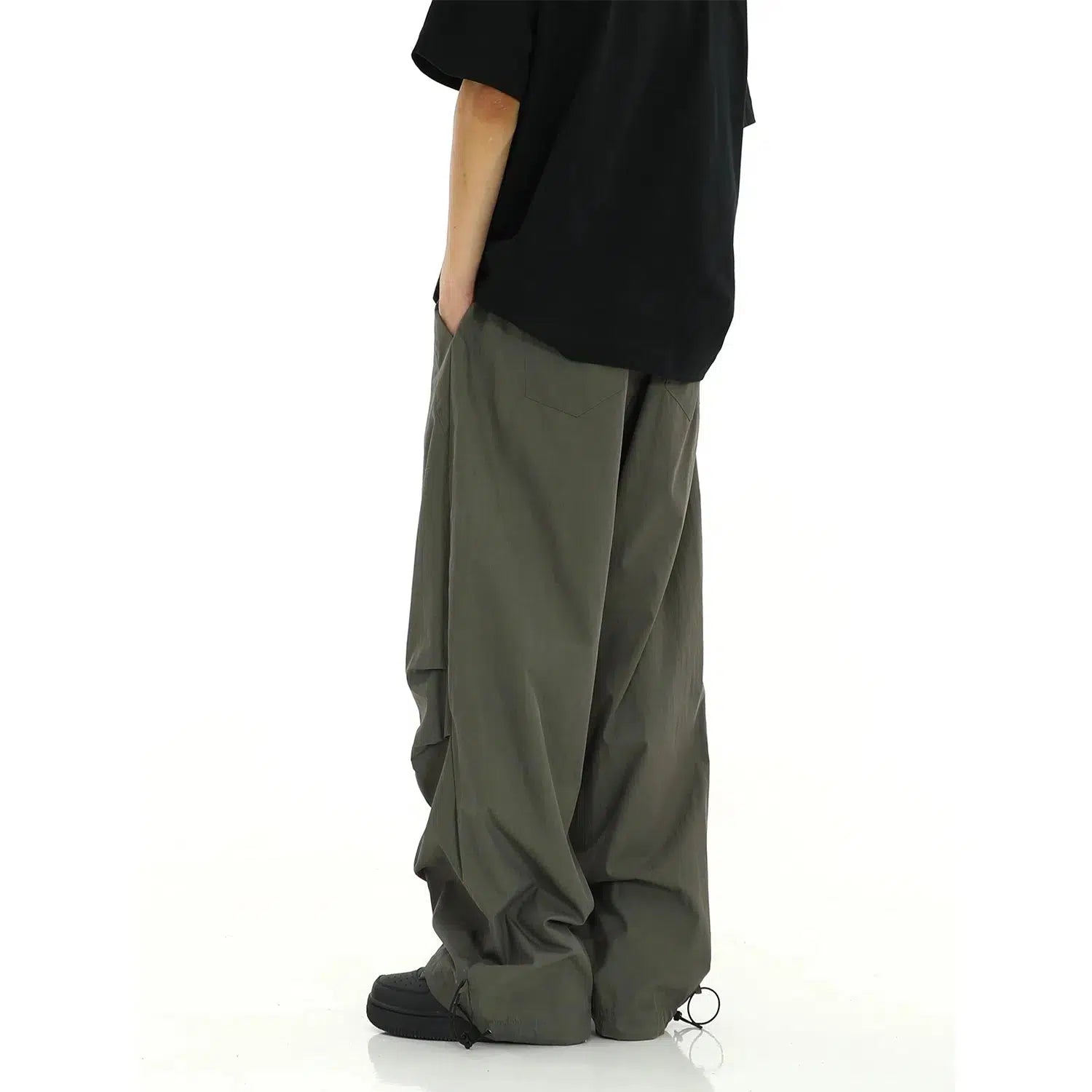 Paratrooper Drawstring Wide-leg Pants