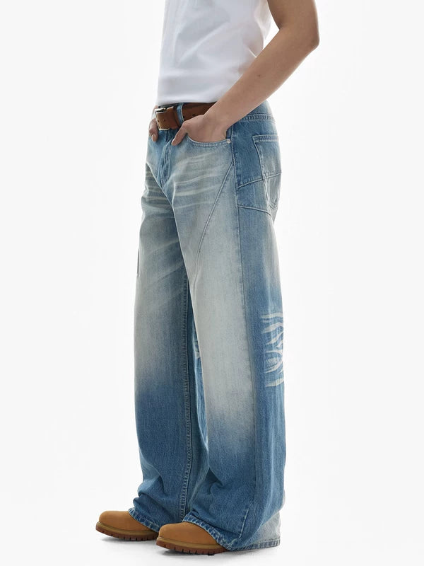 Loose Fit Wide Leg Jeans Pants 3