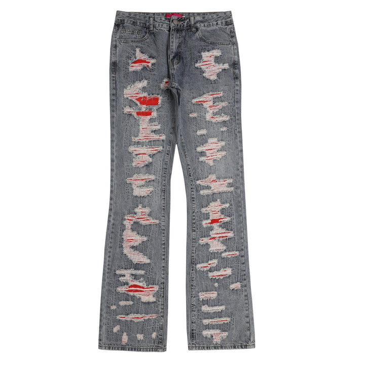 Patch Hole Embroidery Jeans