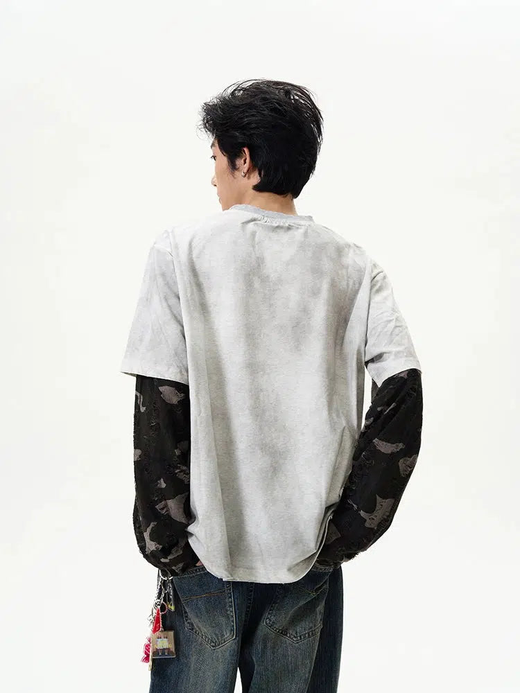 Patchwork Camouflage Long-sleeve Pullover
