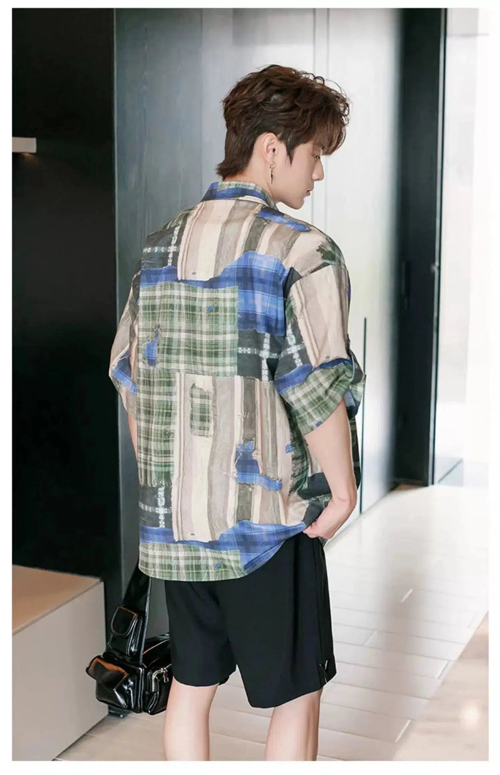 Patchwork Check Shirt
