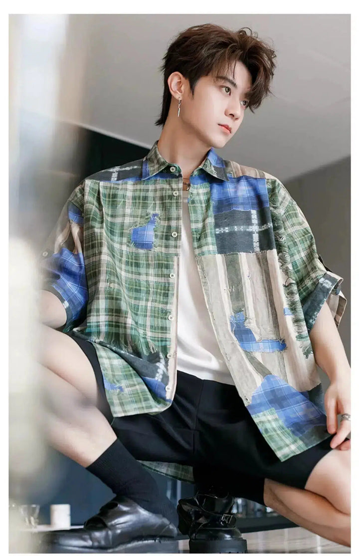 Patchwork Check Shirt