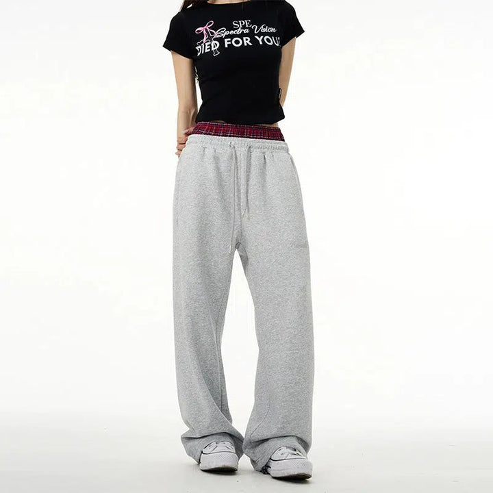 Patchwork Waist Sweatpants