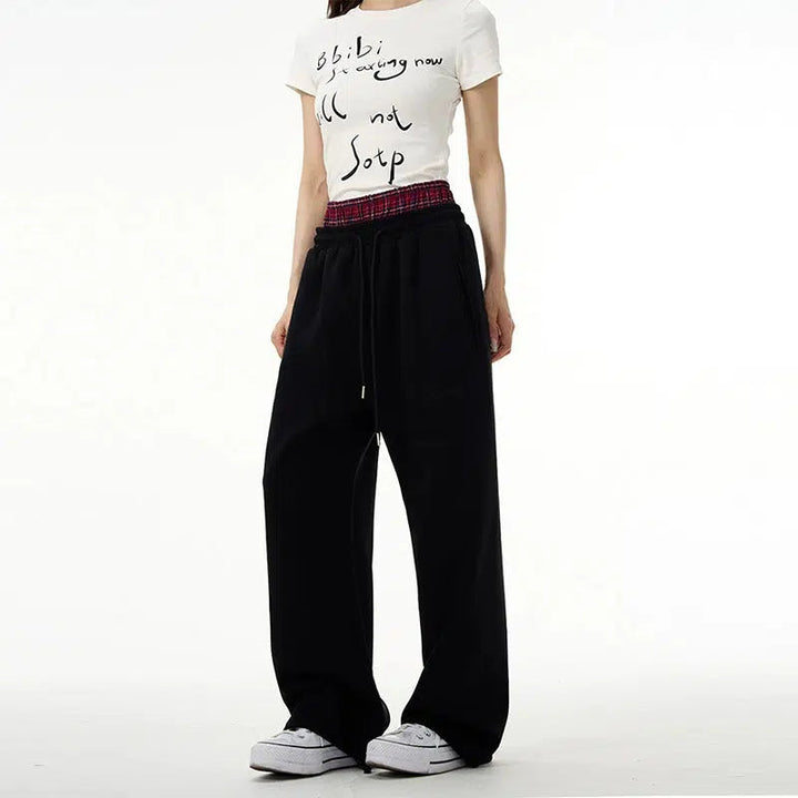 Patchwork Waist Sweatpants