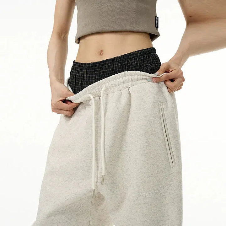 Patchwork Waist Sweatpants