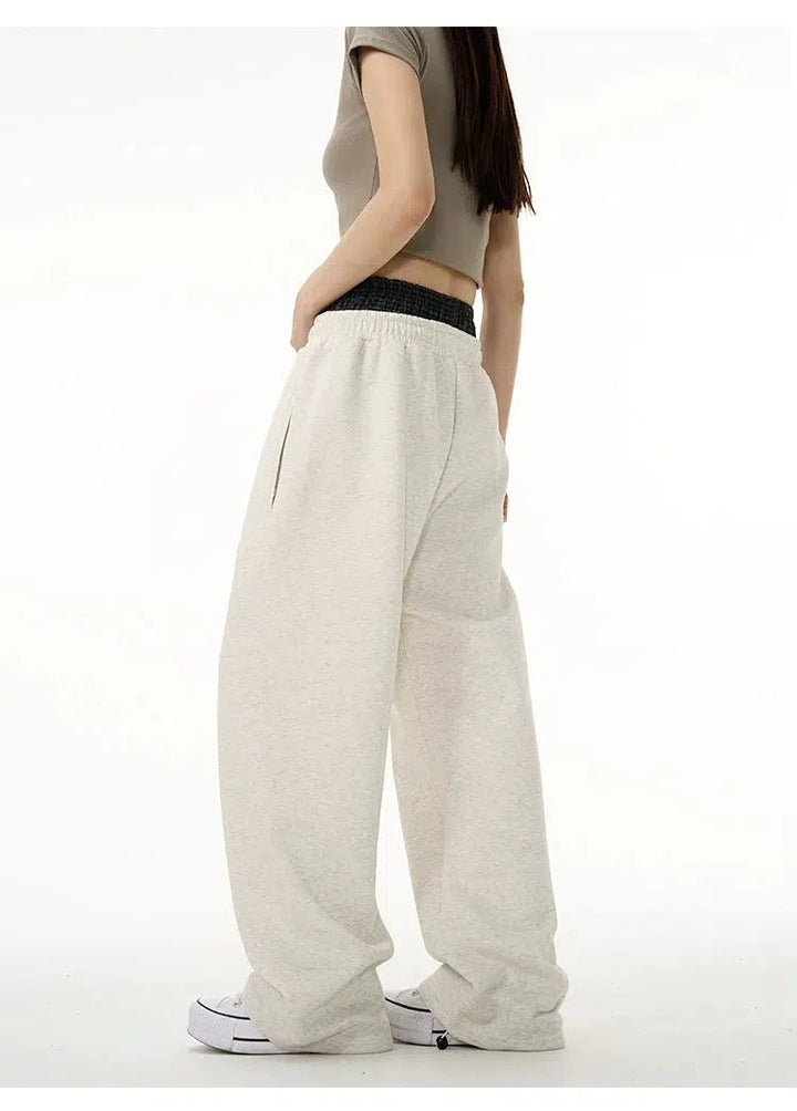 Patchwork Waist Sweatpants
