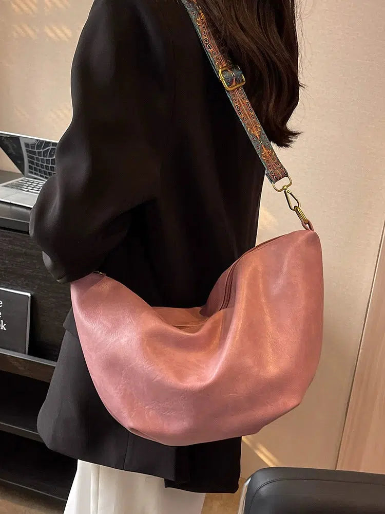 Patterned Strap Bucket Shaped Bag