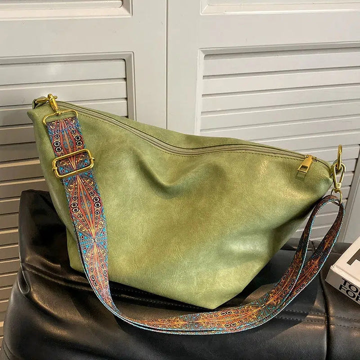 Patterned Strap Bucket Shaped Bag