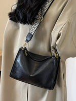 Patterned Strap Leather Shoulder Bag