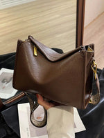 Patterned Strap Leather Shoulder Bag