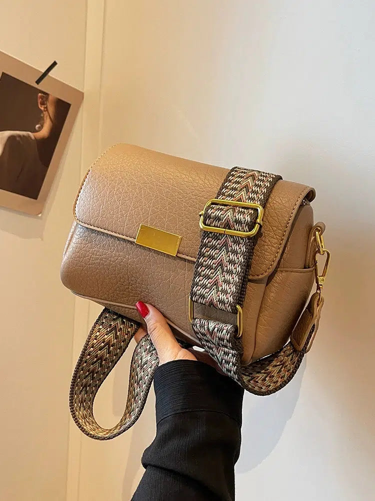 Patterned Strap Small Square Bag