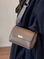 Patterned Strap Textured Square Bag