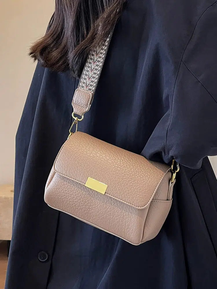 Patterned Strap Textured Square Bag