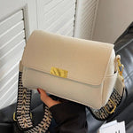 Patterned Strap Textured Square Bag