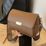 Patterned Strap Textured Square Bag