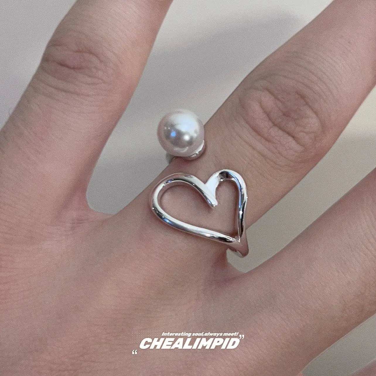Pearl Hollow Heart Ring