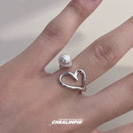 Pearl Hollow Heart Ring