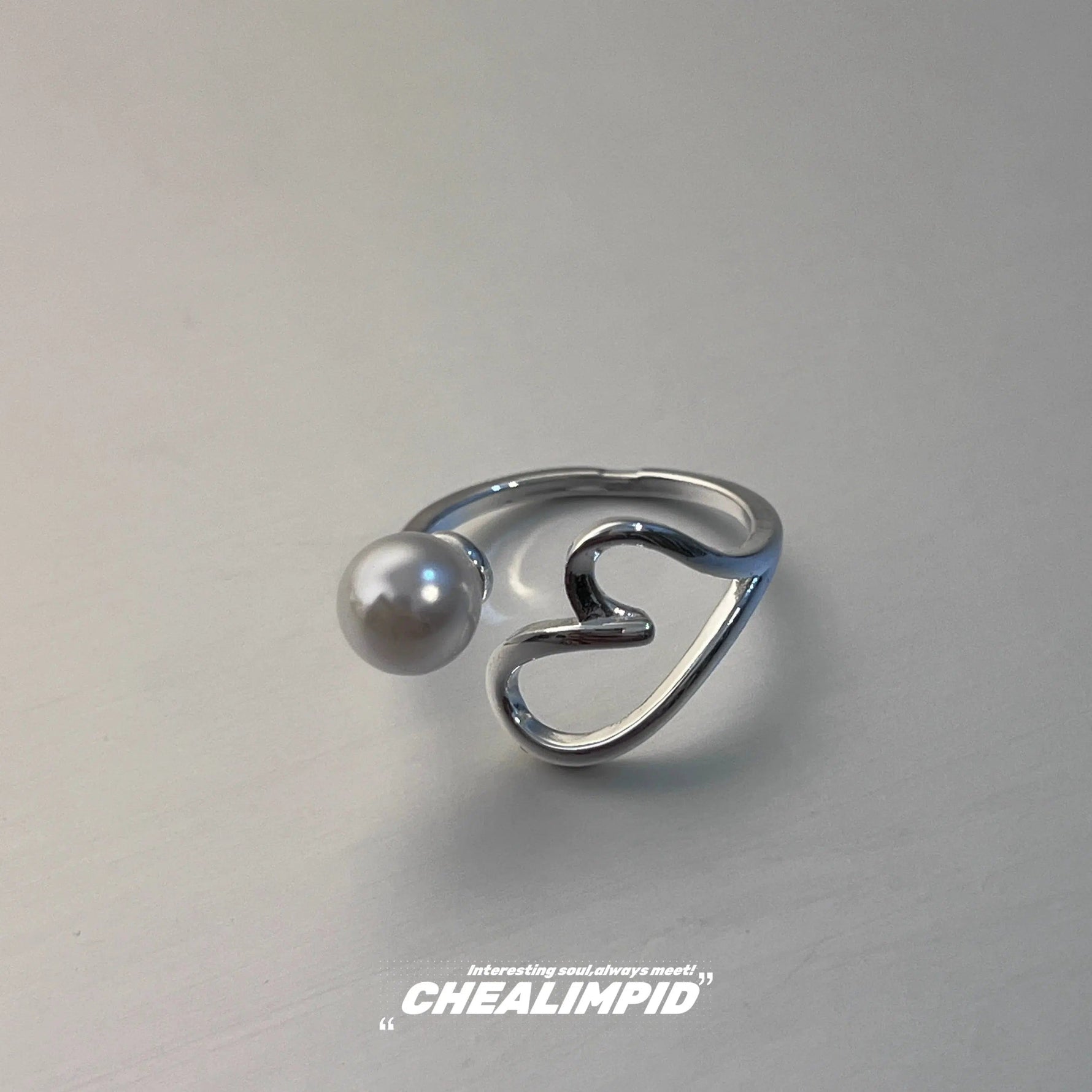 Pearl Hollow Heart Ring